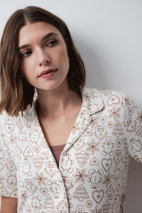 Women'secret Christmas classic capri pyjamas nude