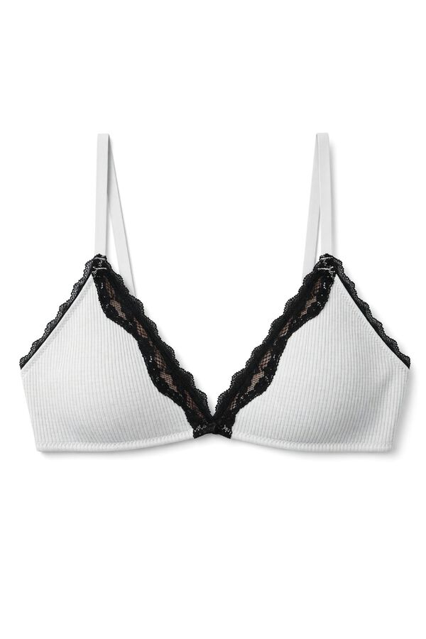Women'secret Soutien triangular em algod&atilde;o cinza NATURAL cinzento