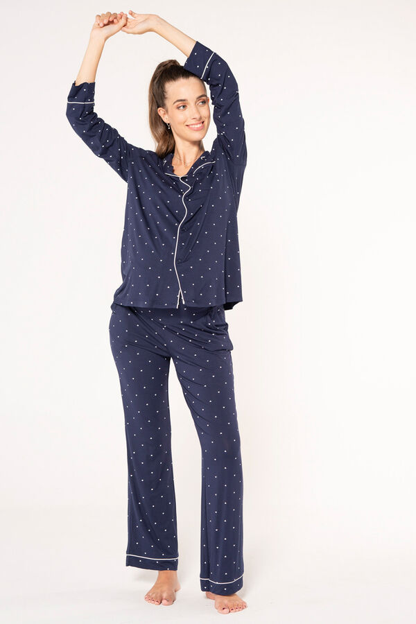 Womensecret Maternity pyjama set with hearts blue
