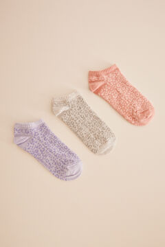Womensecret 3er-Pack kurze Socken Baumwolle Animal-Print mit Print