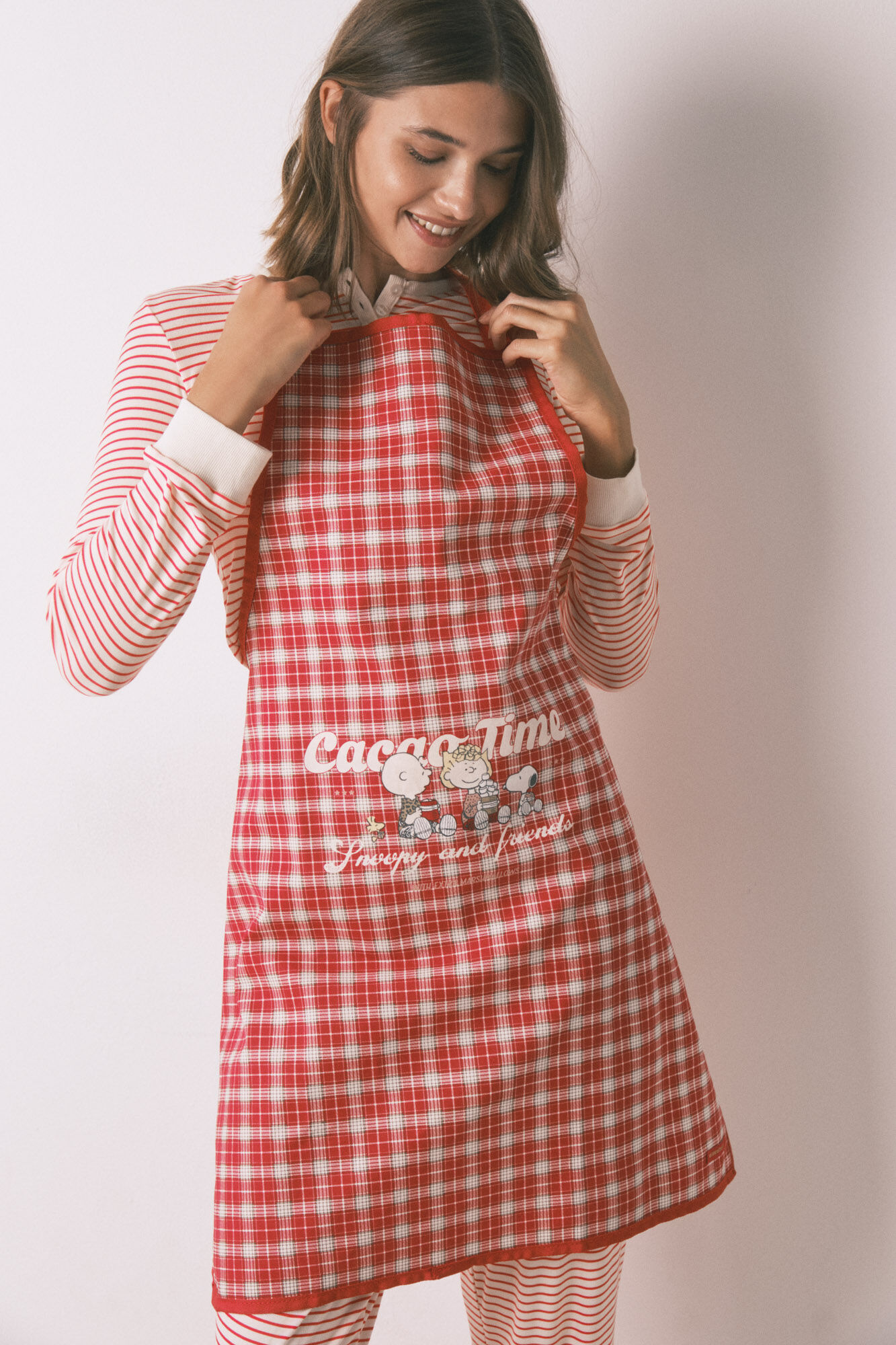Women'secret Snoopy plaid apron