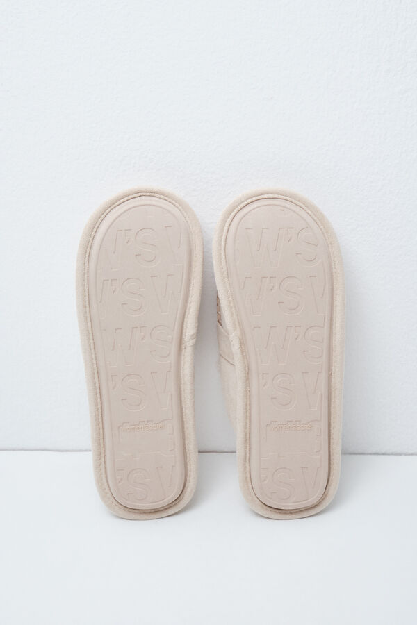 Women'secret Beige lined loafer slippers beige