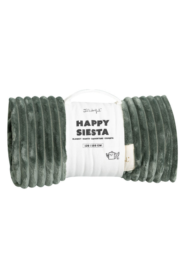Mr. Wonderful Beige Happy Siesta blanket imprim&eacute;