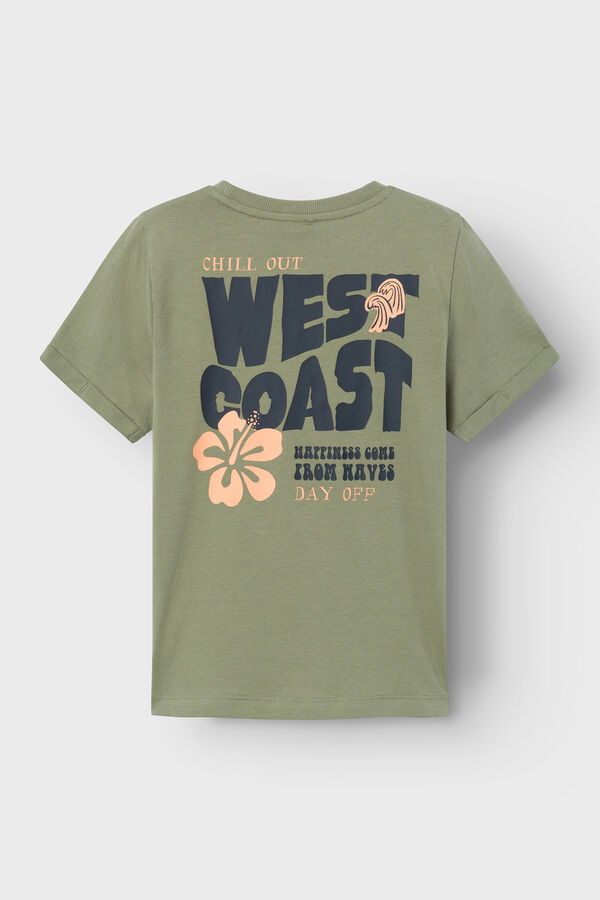 Womensecret Boys' short-sleeved slogan T-shirt zöld