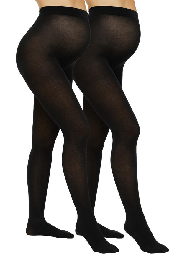 Womensecret Two-pack maternity tights fekete