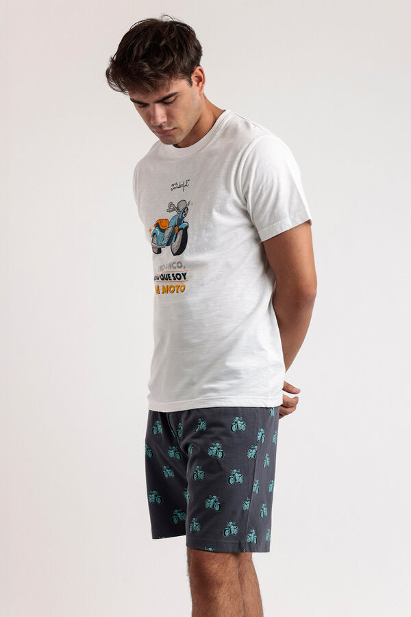 Mr. Wonderful Pijama corto moto Mr Wonderful blanco