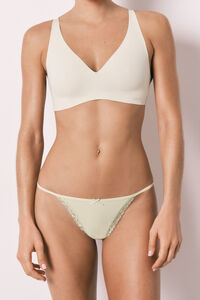 Women'secret Zelene mikrofiber i čipkaste tanga gaćice