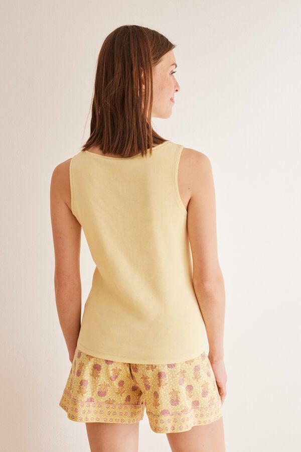 Womensecret Pyjama court coton jaune  rouge