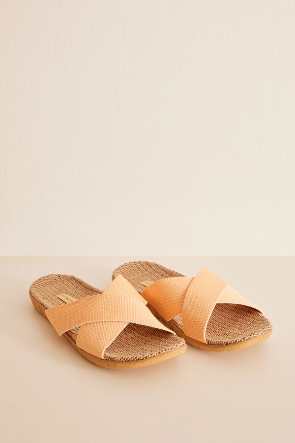Womensecret Orange crossed straps slippers Narančasta