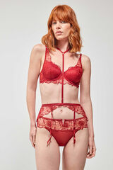 Gisela Lace suspender belt brown