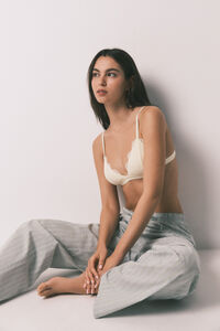 HI&BYE Yellow lace triangle bra