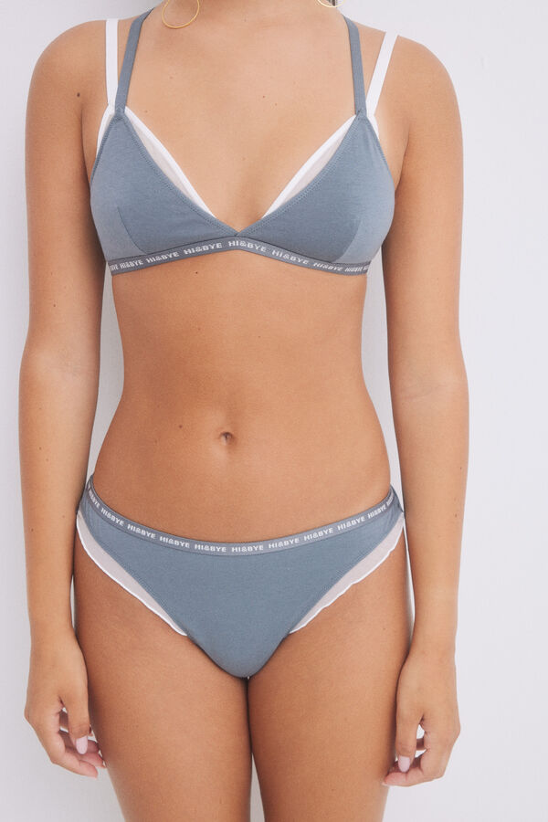 Womensecret Tanga mesh gris gris