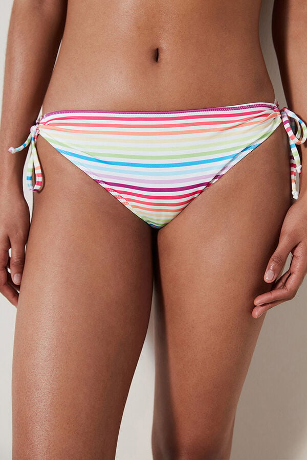Womensecret Nia Striped Bikini Bottom  Print