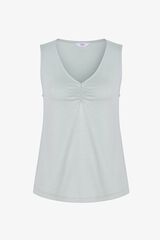 Penti Camiseta sin mangas escote fruncido verde