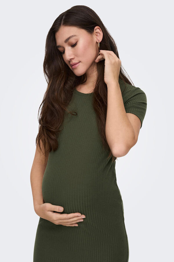 Womensecret Short-sleeved maternity midi dress Grün