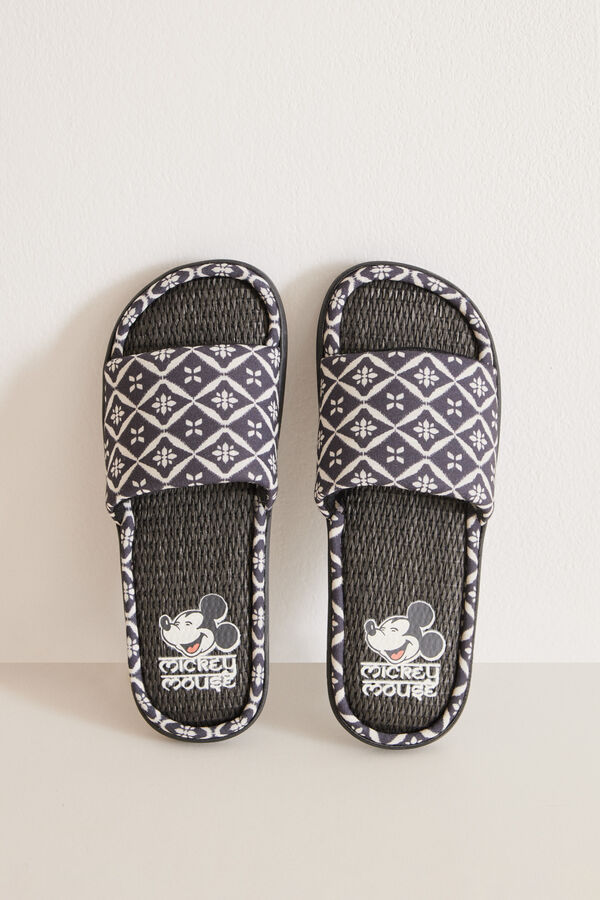 Womensecret Mickey ethnic print slippers preto