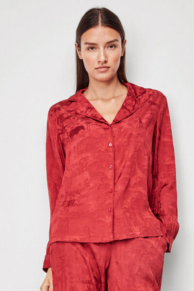 Womensecret T-shirt de pijama em jacquard vermelho