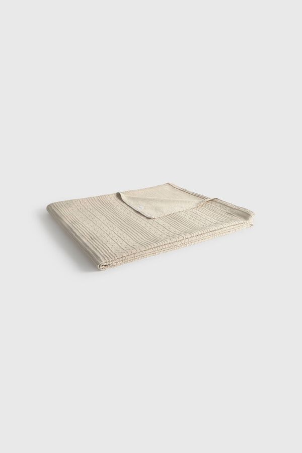Textura Colcha jacquard 100% algod&atilde;o cru