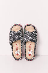 Women'secret Ethnic print cross-strap slippers grey