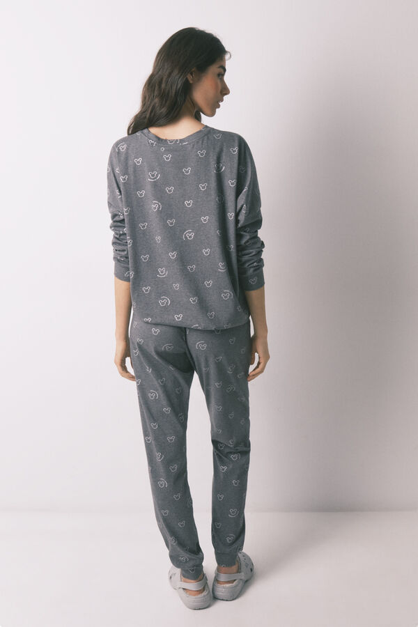 Women'secret Long pyjamas 100% cotton grey Mickey logo grey