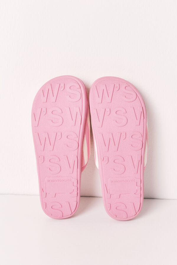 Women'secret Pink striped slippers printed