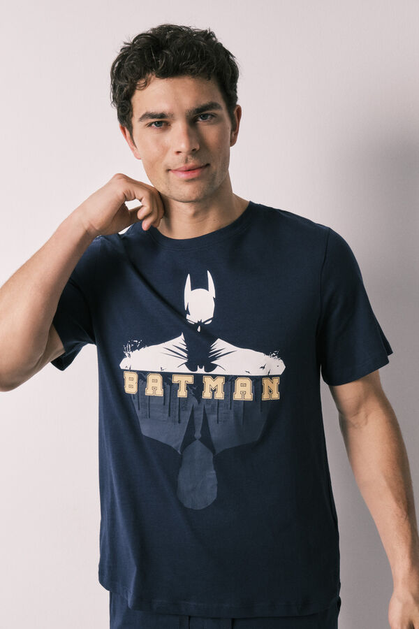 Women'secret Pyjama court pour homme en coton Batman bleu