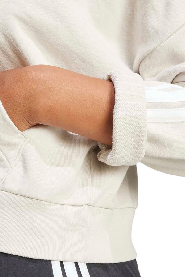 Adidas Sudadera capucha casual 3 bandas gris