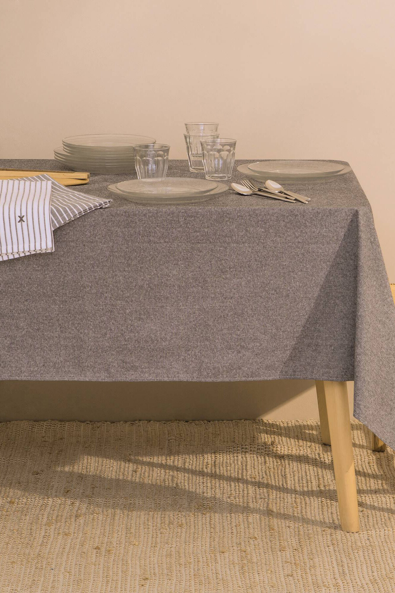 Textura Tischdecke Anti-Flecken Baumwolle/Polyester Chambray 8 Personen.