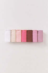 Women'secret 7-pack pink cotton classic panties