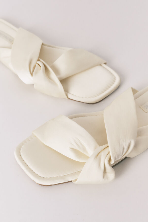 Women'secret Pantoufles satin n&oelig;ud jaunes imprim&eacute;