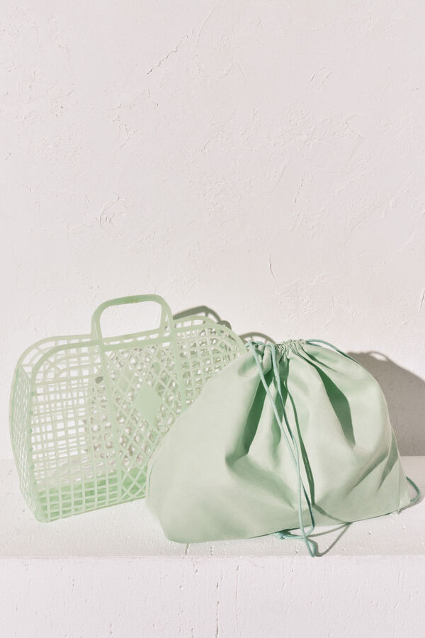 Women'secret Sac moyen effet filet jelly vert vert