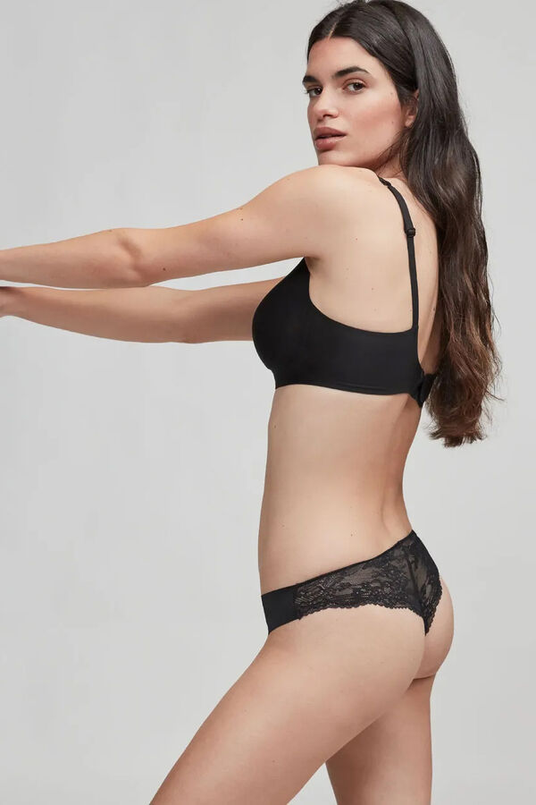 Gisela Laser-cut Brazilian panties black