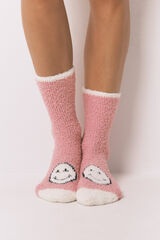 Women'secret Pink Smiley Long Socks pink