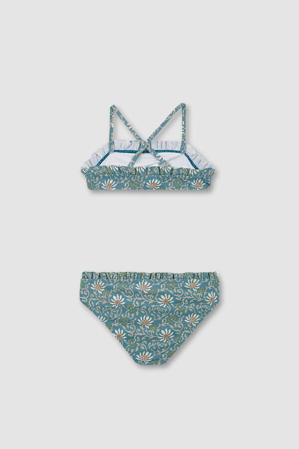 Womensecret Light blue floral print bikini bleu