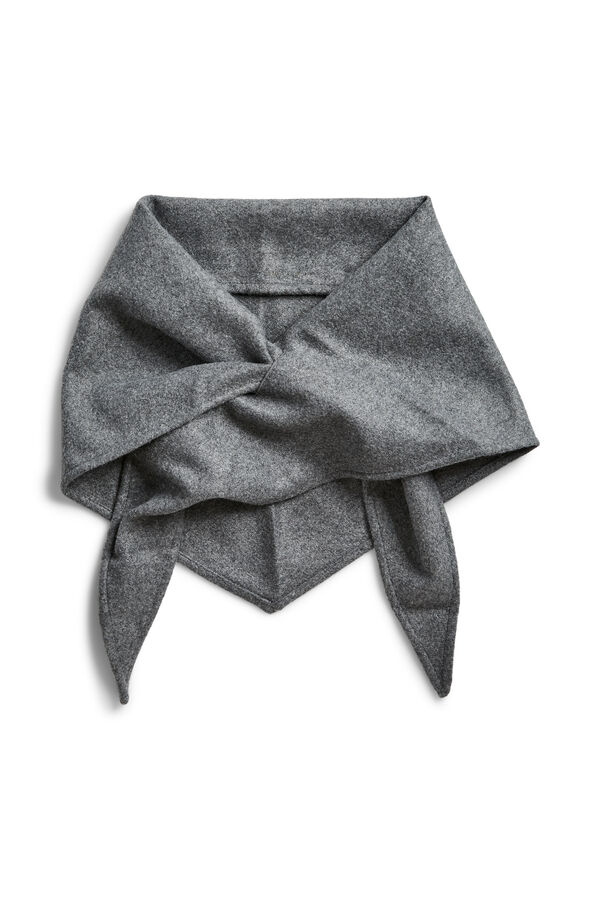 Pieces Winter triangle scarf grey