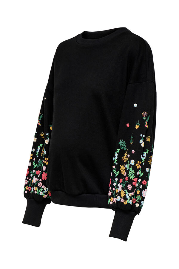 Only Maternity Sweatshirt maternity com detalhes florais preto