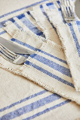 Calma House Besteckhülle mit gewebten Streifen Blau Bari Blau