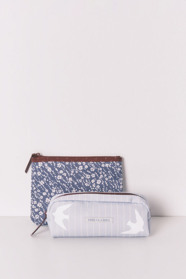 Women'secret Lot de 3 trousses de toilette imprim&eacute;es vari&eacute;es bleu