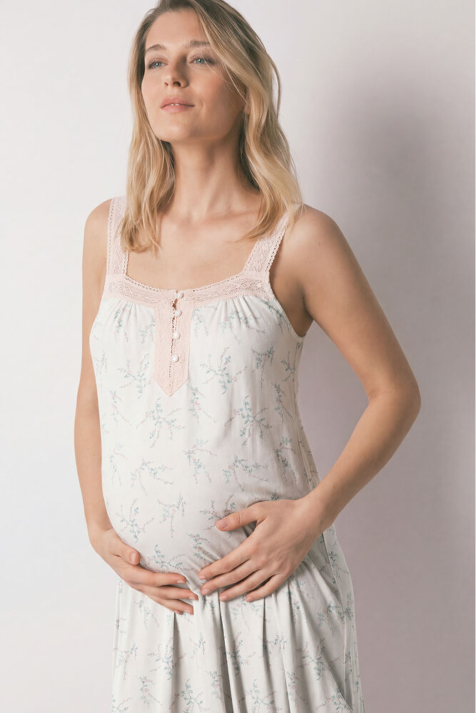 Women'secret Printed floral cotton short nightgown maternity