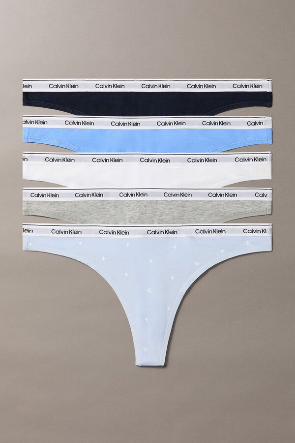 Calvin Klein 5-pack logo thongs printed