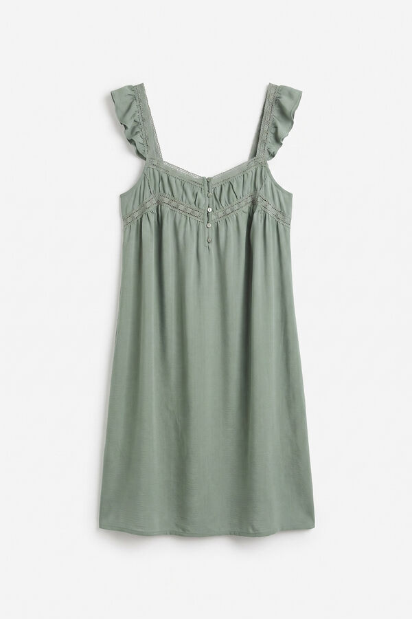 Women'secret Nuisette midi &agrave; bretelles verte beige