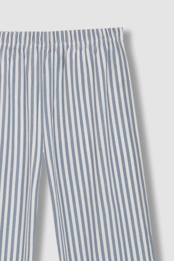 Gocco Pijama de raias com contraste azul azul