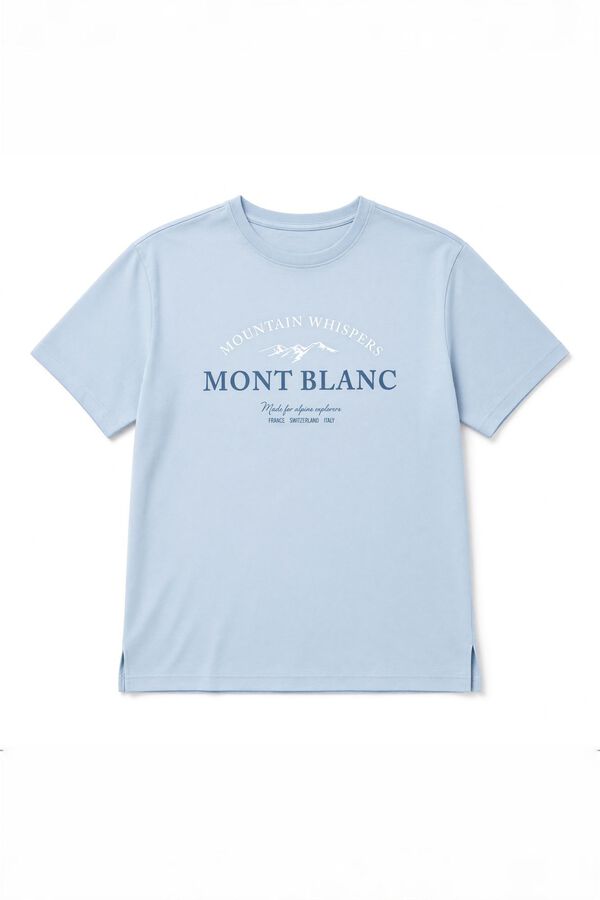 Women'secret Blue cotton short T-shirt blue