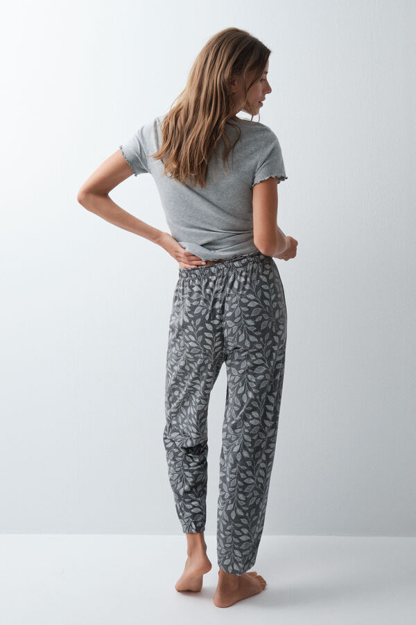 Women'secret Grey cotton balloon trousers grey