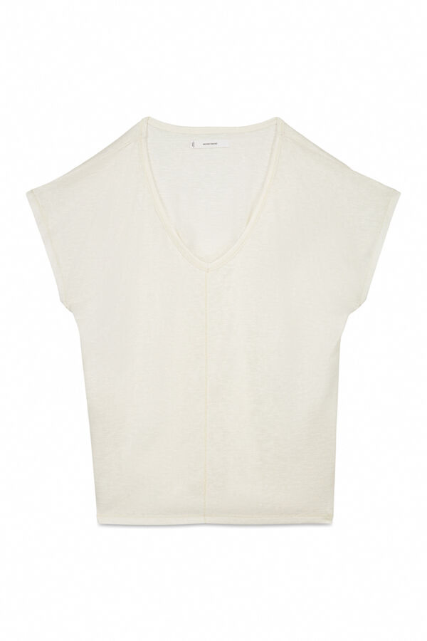 Womensecret White glitter short sleeve T-shirt beige