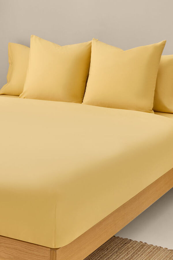 Textura Funda n&oacute;rdica algod&oacute;n org&aacute;nico amarillo