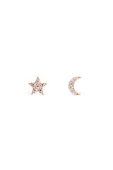 Womensecret Pendientes Moon & Star Oro Rosa rózsaszín