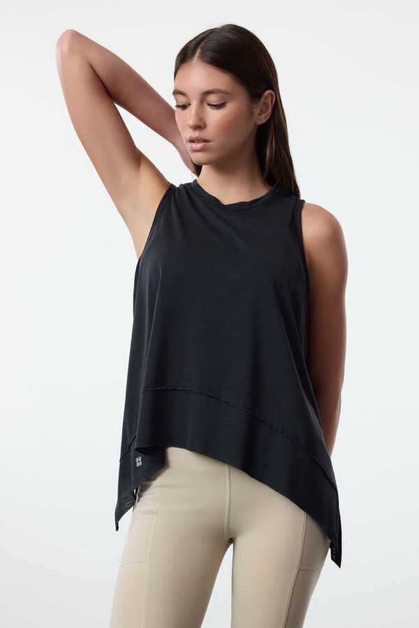 Trendyol Camiseta deportiva yoga sin mangas negro