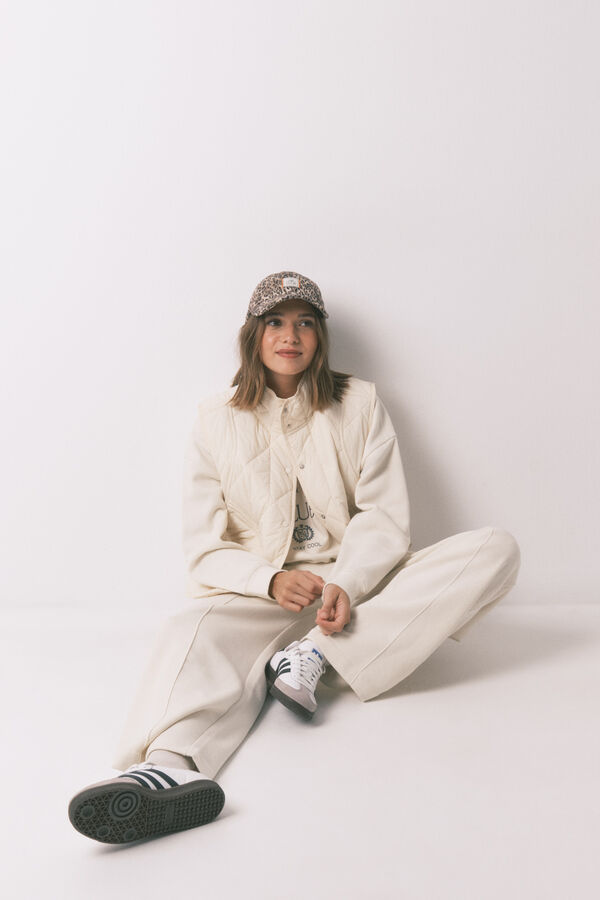 Women'secret Chaleco acolchado blanco marfil