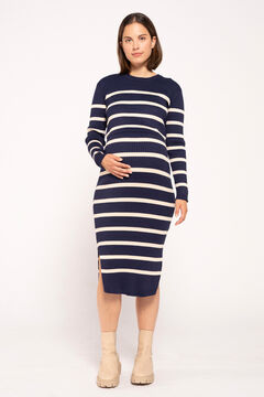 Womensecret Striped jersey-knit nursing dress blue